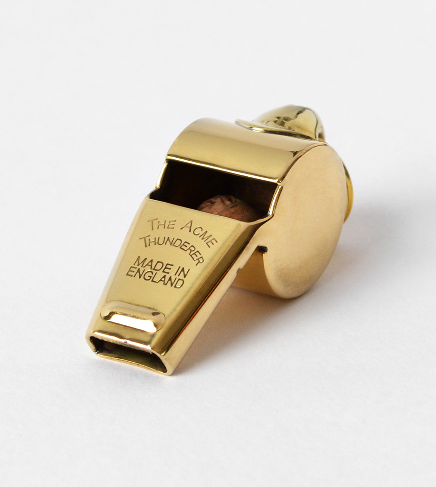 24Ct Gold Plated Acme Thunderer 60.5 Professional Football Rugby Referee Whistle 